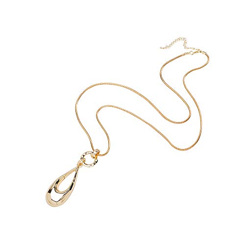 Welbijoux Long Necklaces For Women Waterdrop Pendant Sweater Layered Y Statement Bohemian Silver Chain Necklace With Gifts Box Jewelry thumb #3