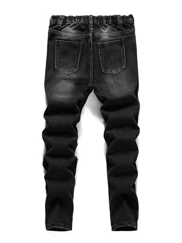 Floerns Boy's Street Denim Pants Cross Print Distressed Ripped Y2k Tapered Jeans2