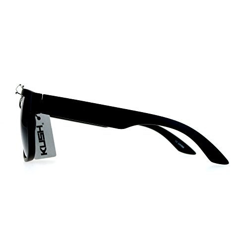 KUSH Sunglasses Classic All Black Square Frame Shades Unisex UV 4004