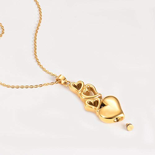 Niviora Zlxl712 Stainless Steel Memorial Jewelry 4 Heart Cremation Urn For Pet/Human Ashes Ash Holder Keepsake Pendant Necklace Jewelry Bfbld (Metal Color : Silver) #TOP4
