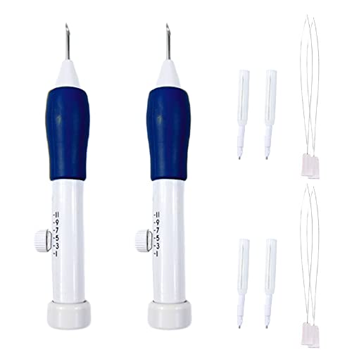 Lot de 2 kits d'aiguilles à broder magiques pour vêtements, rideaux, taies d'oreiller, semelles intérieures, portefeuilles, serviettes