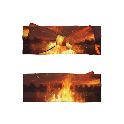 Beautiful bonfire Picture Baby Bow Headband Stretchy and Soft for Newborns, Infants, Toddlers, and Kids Girls2