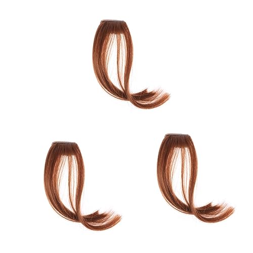 minkissy 3 Piezas Golpes De Aire Limpios En El Frente Clip De Flequillo De Pelo Frente Grueso Prolijo Bang Flequillo Flequillo Extensiones De Cabello Recto Raya Horquilla Mujer