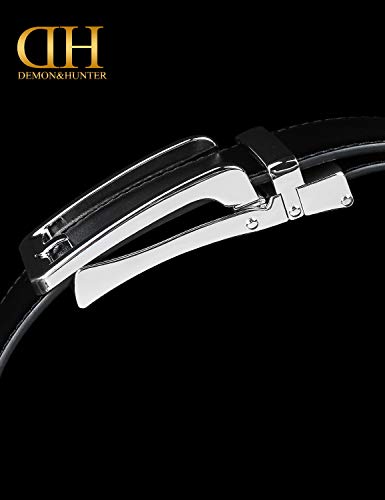 Demon&Hunter ABL Series Men's Adjustable Belt Comfort with Slide Buckle black beltswork leather Belt P020613