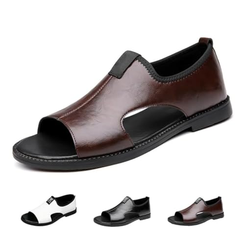 Sandalias de cuero para hombre con suela antideslizante y diseño ligero