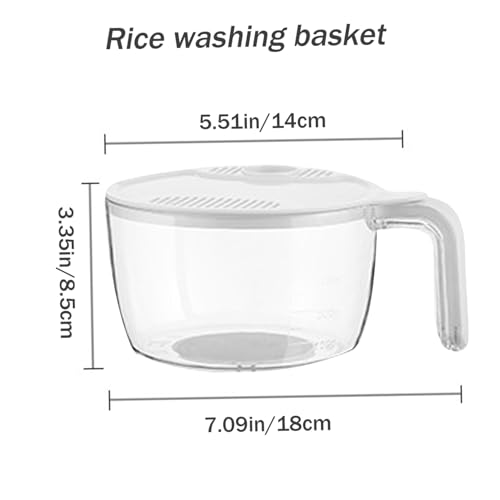 Colador pequeño de arroz plástico con tapa y asa miniatura 5