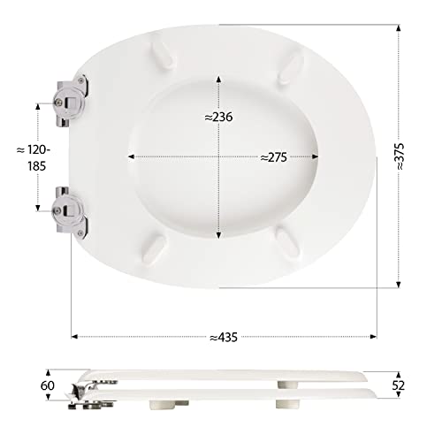 aquaSu® WC-Sitz mit Absenkautomatik, lustiges Dekor Lesestoff, Toilettensitz mit Holz-Kern & Fast Fix Schnellbefestigung, universale O Form, mit Metallscharnieren, Toilettendeckel witzig, 40264 4