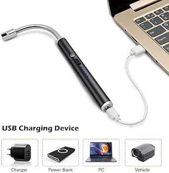 Image of SHAKTISM Rechargeable USB Electric Kitchen Lighter, Windproof, Aluminium Alloy - USB Electric Rechargeable Kitchen Lighter