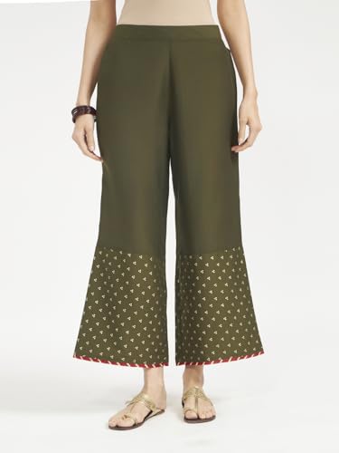 Image of FIORRA Women's Silk Blend Straight Kurta with Palazzo and Dupatta