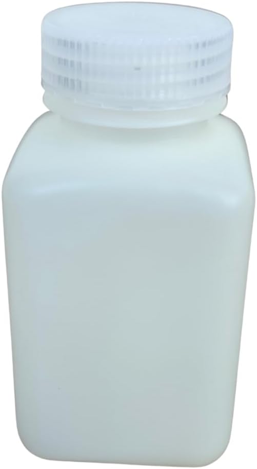 Reagent Bottle 250 ml Square Shape Wide mouth High-density polyethylene (HDPE) Chemical Storage Bottle with Screw Cap Leak-Proof & Chemical Resistant Laboratory Bottle Pack of (2)