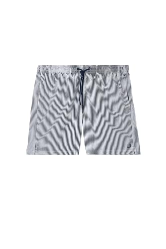 Man's Blue Stripe Print Swim Trunks