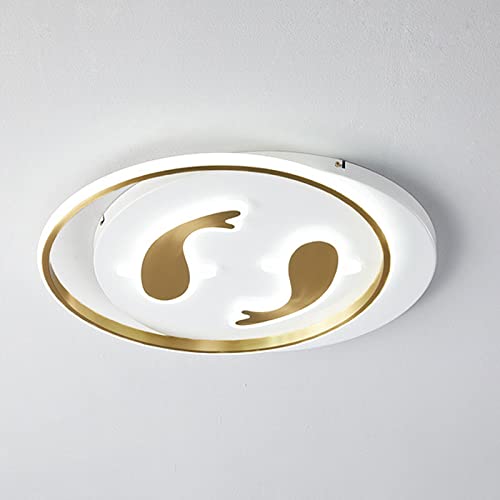 Plafonnier circulaire doré poisson LED intégrée style art déco moderne pour salon