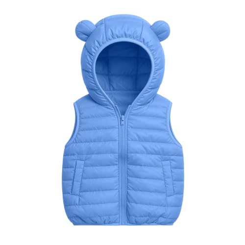 Gouuuia Girls Hooded Puffer Vest Cute Zip Up Sleeveless Coat 4-15 Years - image 5