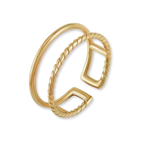 GD GOOD.designs Ring Gold für Damen verstellbar Edelstahl - Wasserfest -...