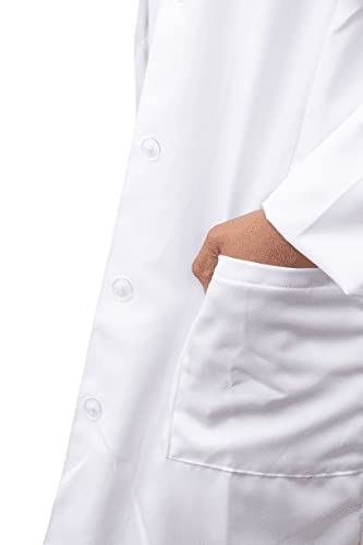 Jaleco Feminino Branco Básico Gola Italiana com bolsos Tecido Gabardine hospitalar profissional tama