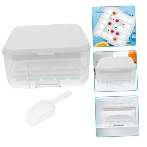 Molde de silicona para cubos de hielo con tapa, gran capacidad miniatura 6