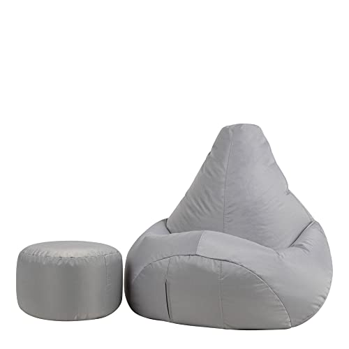 Pouf à dossier haut Hi-BagZ® et repose-pieds assorti Cover
