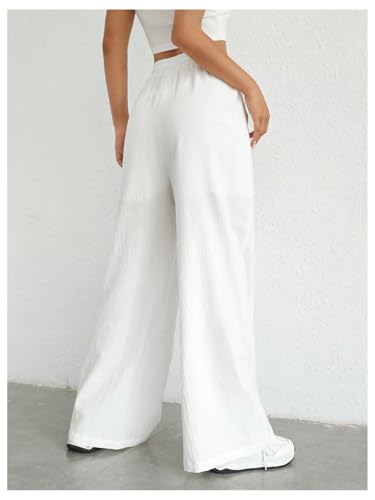 SOLY HUX Women's High Waisted Drawstring Straight Leg Casual Pants Baggy Trousers with Pockets3
