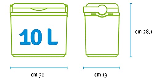 Passive Kühlbox aus Kunststoff mit Polystyrol-Isolierung (10 L, Türkis) – Ansicht 4