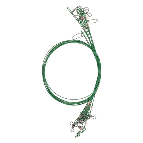 KALLORY 10pcs Steel Wire Fishing Leaders 150lb Verde 50cm miniatura 1