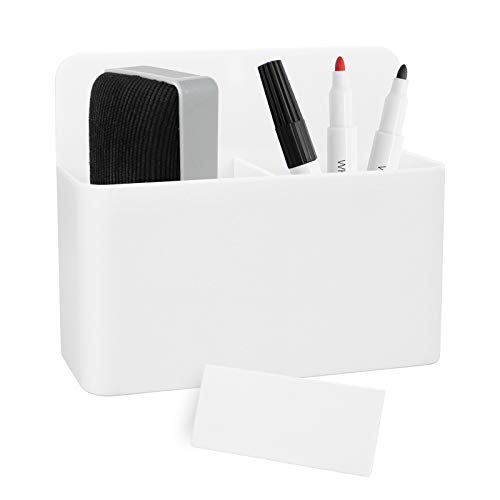 Ubrand Magnetic Dry Erase Marker Holder,White Magnetic Pencil Cup,White Locker organizer,Pencil Storage Cup with Strong Magnet,Marker/Pen Basket for Whiteboard,Refrigerator,Locker Accessories,School and office Supplies