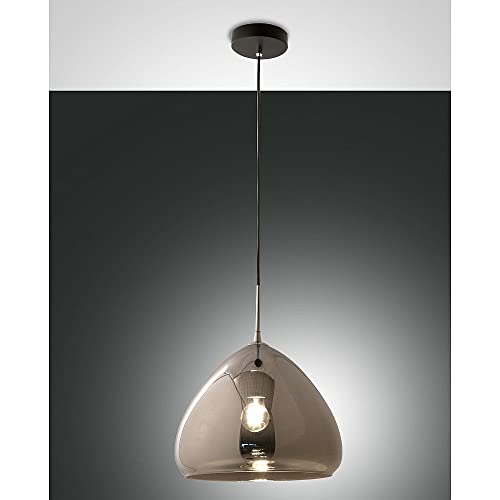 Pendelleuchte GLOW, 1-flammig, Ø35cm, E27, IP20, schwarz/verchromt