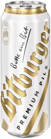 Bitburger Premium Pils - Dosen-Bier (24x 0,5l) - Reinheitsgebot-Abzug gemäß deutschen Rezepte - Intensives Hopfenaroma -