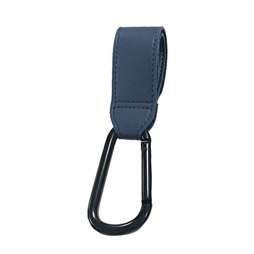 UKETO Leder-Babytasche, Kinderwagen-Haken, drehbar, zum Aufhängen (blau, 1 Stück)