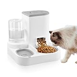 Ziyonix 2 in 1 Distributore Automatico di Cibo e Acqua per Gatti Cani, 2.2L Mangiatoia e 1L Abbeveratoio con Ciotola in Acciaio Inox per Animali Domestici
