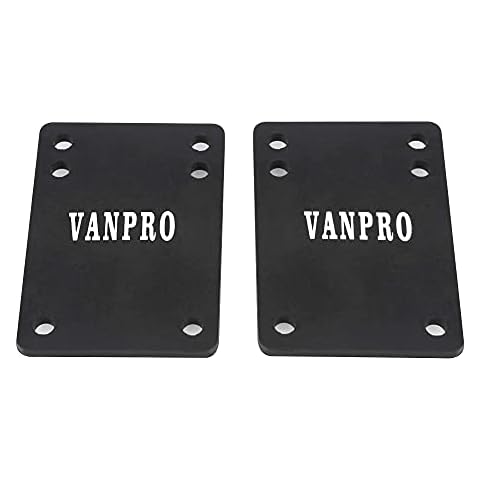 vanpro Trucks Pad 1/8 Gummi-Skateboard-Erhöhung zur Vermeidung von Wheelbite und StoÃŸdämpfung, reduziert Vibrationen, um die der Hardware zu verlängern (schneeschwarz, 2 Stück) Cover