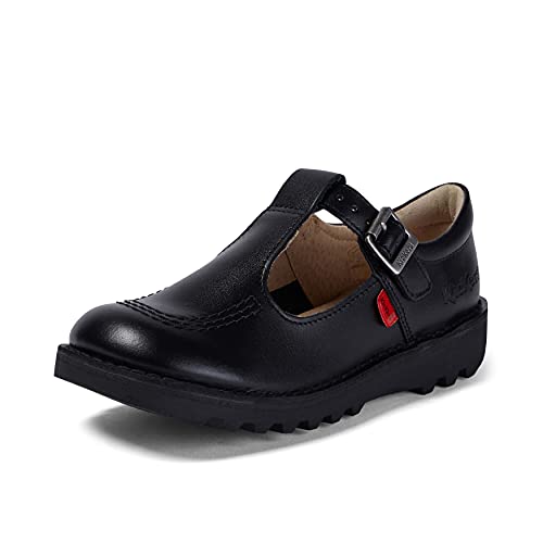 Kickers Girl's Kick T J Core Classic School Shoes, Black, 2 UK