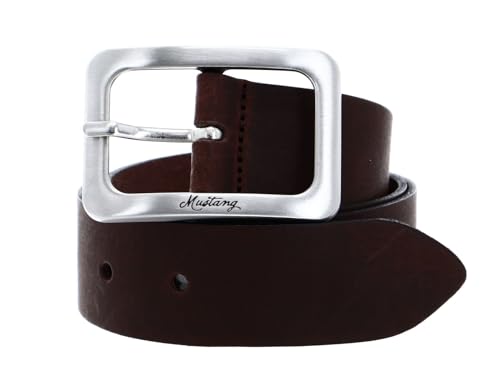 MUSTANG Gürtel Damen Leder Ledergürtel 30 mm Rindleder Damengürtel (Dunkelbraun, 90)