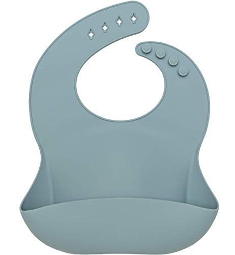 Loulou Lollipop Silicone 2 pack Bib set - Space/Slate, waterproof 2 pk for baby, infant, toddler3