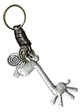 KREATIONS Porte-clés robot vintage en bronze pour voiture, Kc-20 Bleu ciel, S