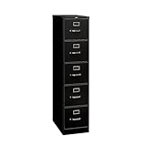 HON  5-Drawer Filing Cabinet - 310 Series Full-Suspension Letter File Cabinet, 26-1/2d, Black (H315)