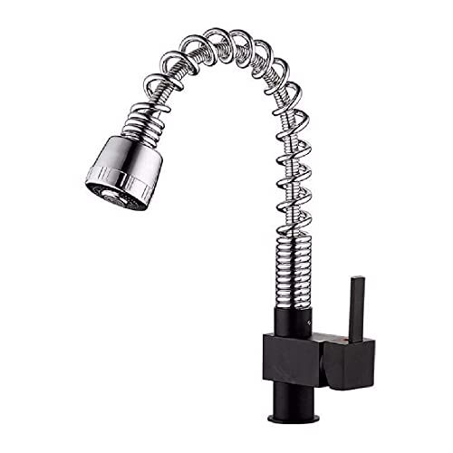 Robinet de cuisson noir carré en cuivre pour évier moderne