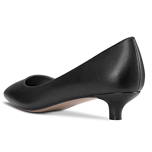 DearOnly Womens Pumps Pointed Toe Slip On Low Kitten Heel Matte Dress Shoes Shopping Office Cute 1.5 Inch3