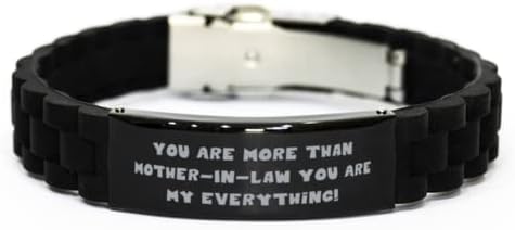 Motivational Mother-in-Law, You are More Than Mother-in-Law You are My!, Mother-in-Law Black Glidelock Clasp Bracelet from Son