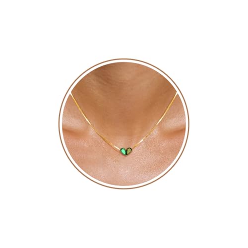 Btysun August Birthday Gifts for Women, May Necklaces for Women Dainty Mother's Day Gifts for Wife Coworkers Christmas Gift Ideas 14K Gold Plated Necklace with Emerald Anniversary Christmas Jewelry