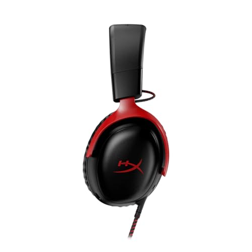 Image of HyperX Cloud III - Wired Gaming Headset,PC,PS5,Xbox Series X|S,Angled 53mm Drivers,DTS Spatial Audio,Memory Foam,Durable Frame,Ultra-Clear 10mm Mic,USB-C,USB-A,3.5mm - Black /Red,(Pack of 10)