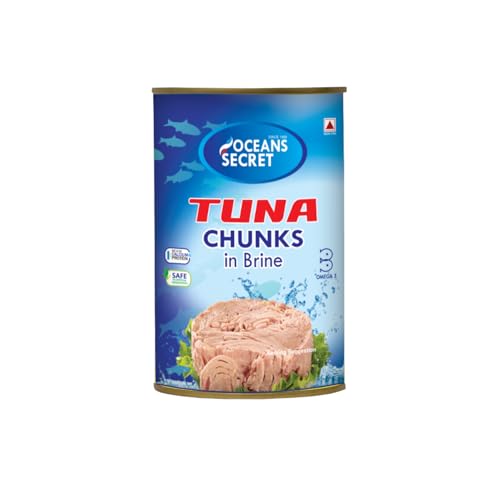 Image of Oceans Secret Tuna Chunks in Brine 400gm Pack of 4 Canned Tuna Fish | Balanced Nutrition | Light Taste | in Clean Brine | Premium Cuts Ready to Eat