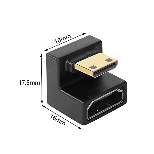 GINTOOYUN U Form Adapter Mini HDMI na HDMI 8K mini wtyczka do 180 stopni gniazda przedłużacz do aparatu, laptopa, tabletu, HDTV, projektora, 2 szt.