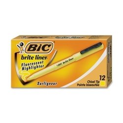 Bic Korporacyjny zakreślacz, z klipsem kieszonkowym, punkt dłutowy, nietoksyczny, żółty