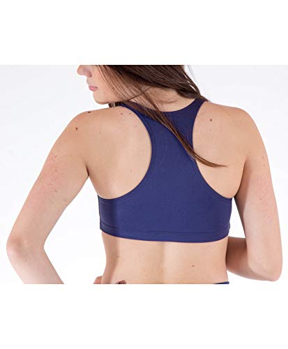 Conjunto Fitness Academia Ginástica Ciclistas Top e Bermuda Suplex (M, Azul Marinho)