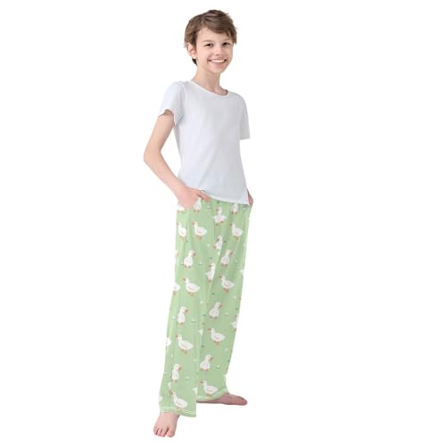 Boys' Pants Cute Duck Chicken Long Bottoms Jogger Pants Elastic Waist Trousers with Pockets S-XL4
