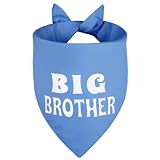 Agroon Big Brother Dog Bandana Blue XLarge 1PCS, Adjustable Triangle Scarf, Pregnancy Announecment, New Baby for Family.