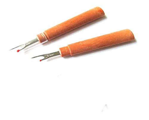 Miniblings 2X Seam Ripper Thread Sewing Scissors Haberdashery Brown