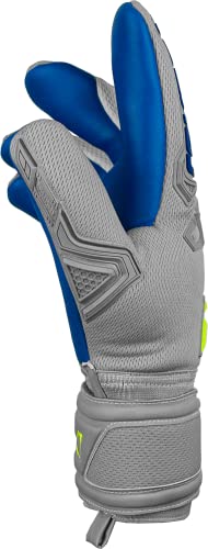 Reusch Attrakt Freegel Silver Goalkeeper Gloves, Gray/Blue/Yellow, Size 8 #TOP3