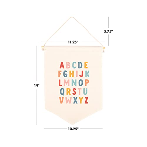 Andaz Press Hanging Wall Canvas Banner, Colorful Alphabet Canvas Tapestry Wall Hanging Banner For Baby Girl, Baby Boy, Kids, Canvas Nursery Wall Decoration Banner, Pennant Flag Wall Art Decor, 1-Pack #TOP3