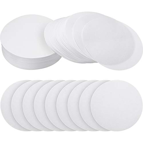 300 Pieces Qualitative Filter Paper, Round Filter Paper Medium Speed Paper Filter Circles Discs with 15-20 um Particle Retention for Lab Supply Oil Industry (11 cm)